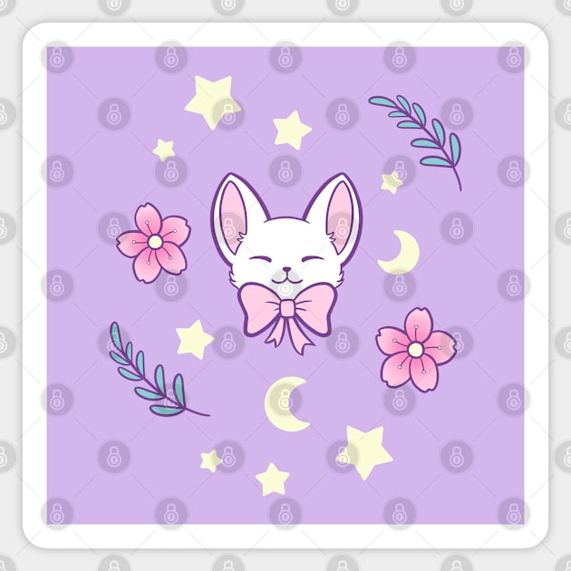 Sakura Cat // Purple | Nikury Sticker by Nikury